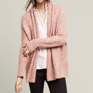 Women's Pink Knit Wrap Cardigan Sweater, S